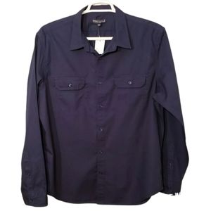 NWT J. Crew Button Up Shirt Navy Blue Men's XL